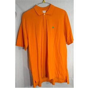 Brooks Brother 346 Polo Shirt Adult XLOrange Teal Short Sleeve Performance men's